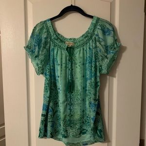 Live and Let Live ladies blouse.